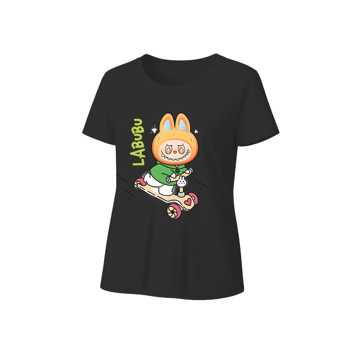 Glad labubu grafisk t-shirt løs pasform sommer afslappet tee