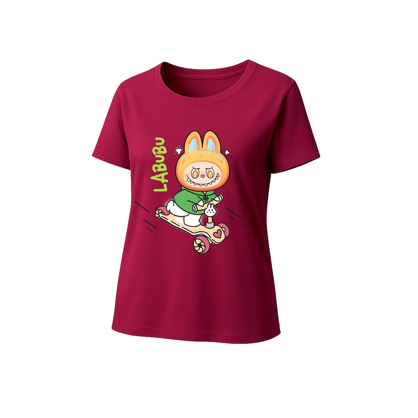 Glad labubu grafisk t-shirt løs pasform sommer afslappet tee