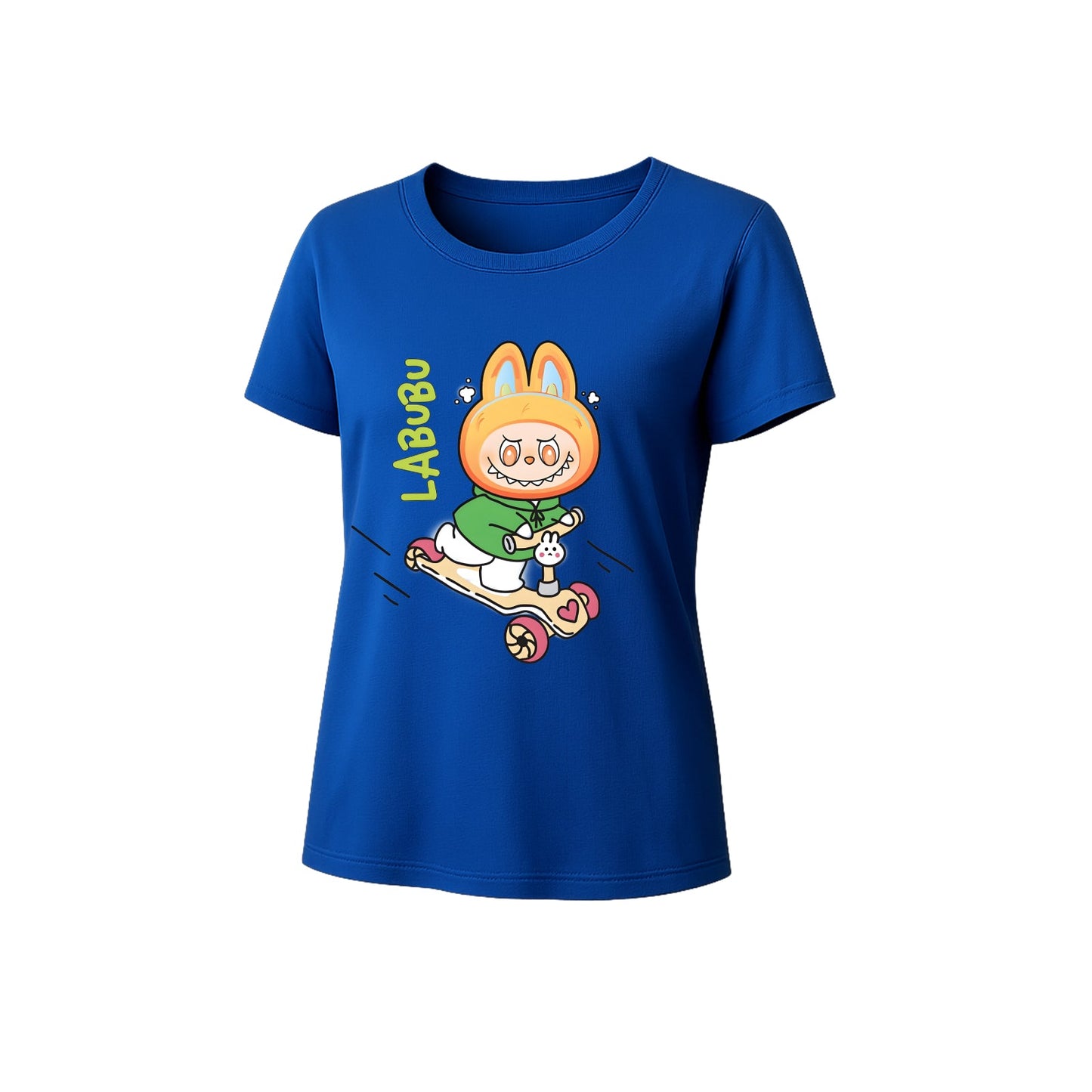 Glad labubu grafisk t-shirt løs pasform sommer afslappet tee