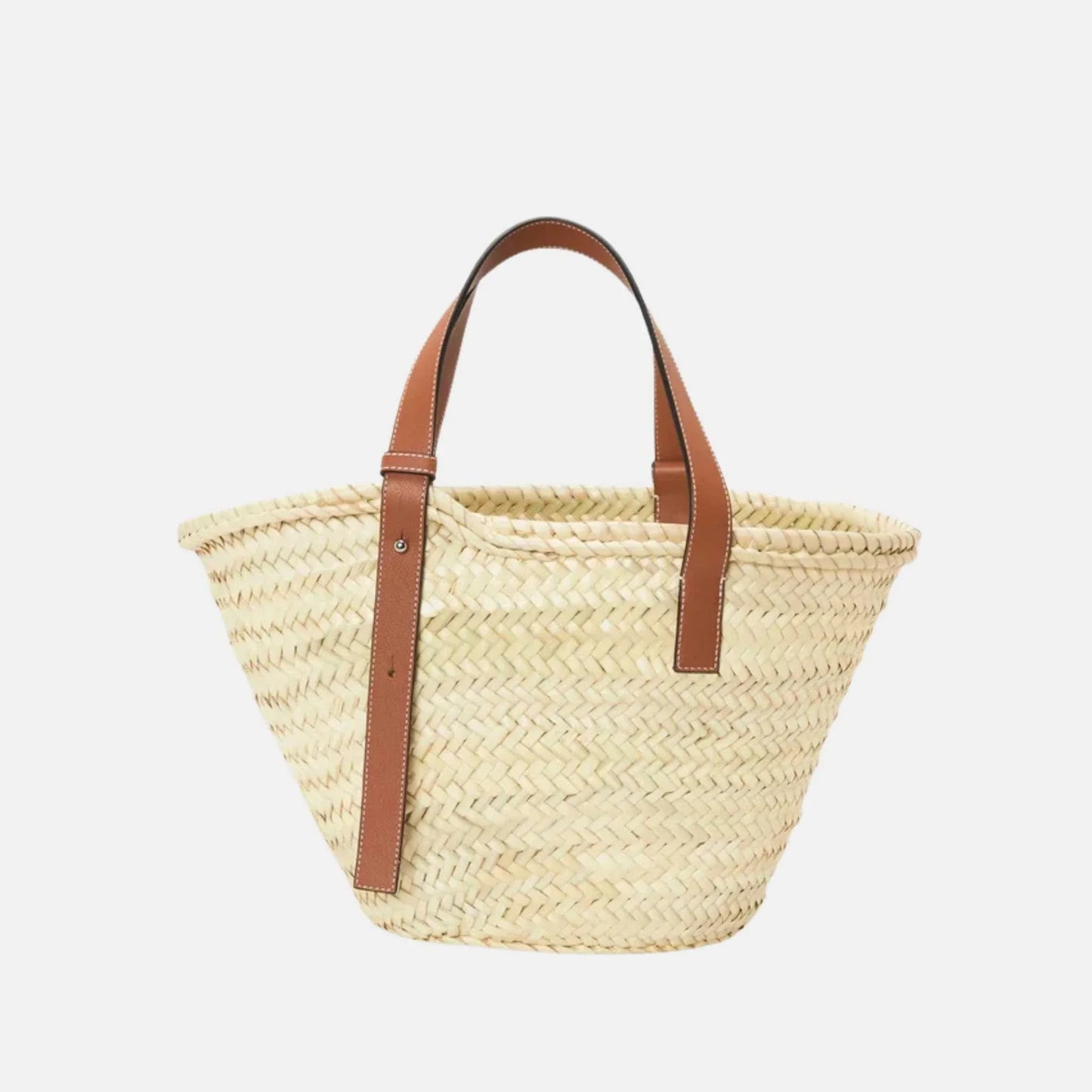 Luxurious Palm Leaf and Natural Tan Basket