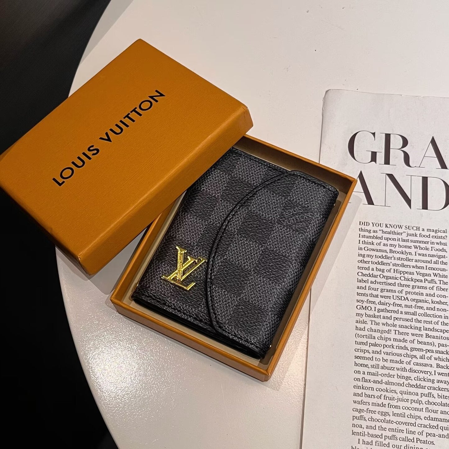 LV الفاخرة & مجموعة محفظة مدمجة مستوحاة من GG-Monogram