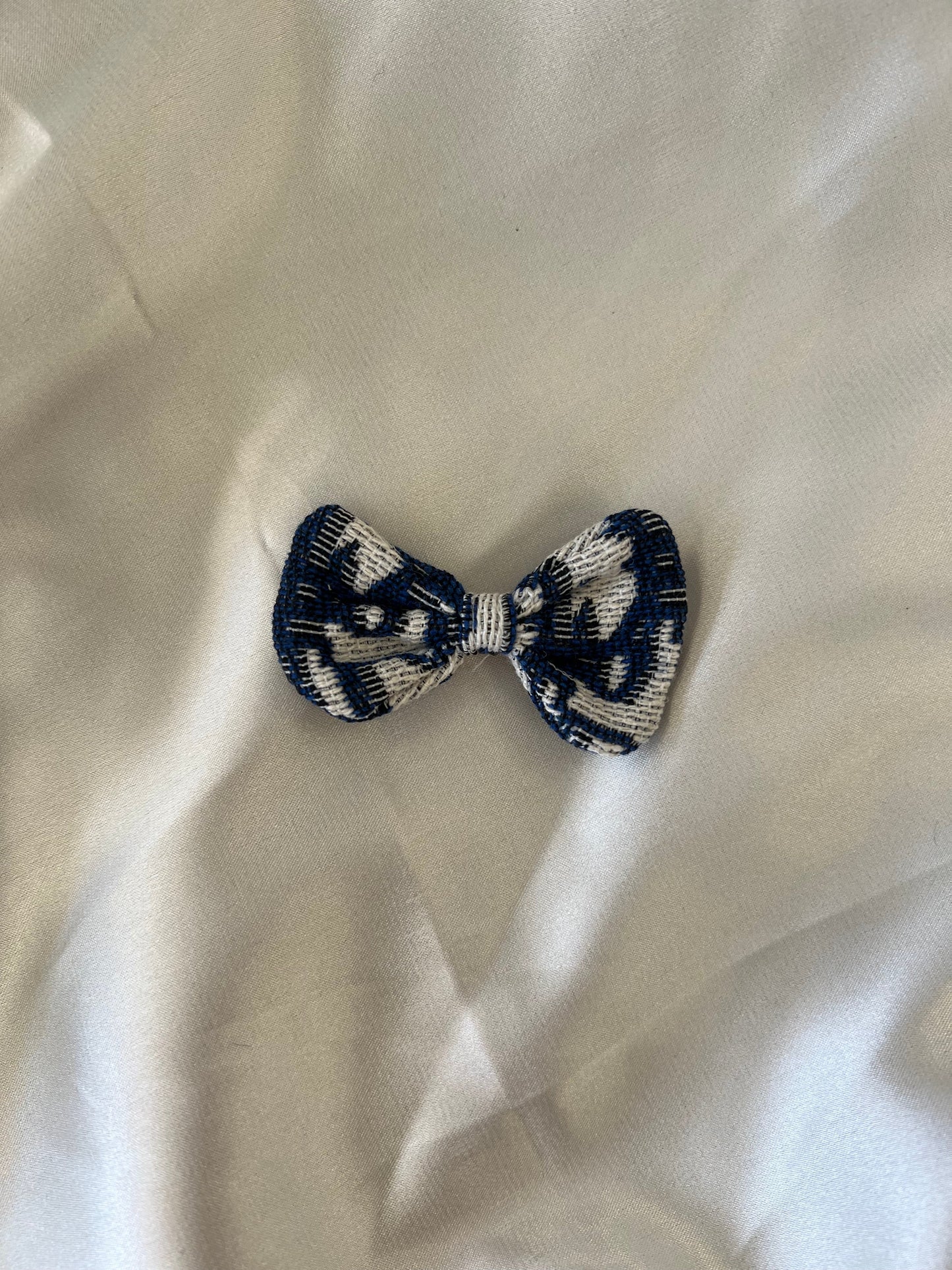 Labubu CD Inspired Navy & White Tweed Dress Set with Bow