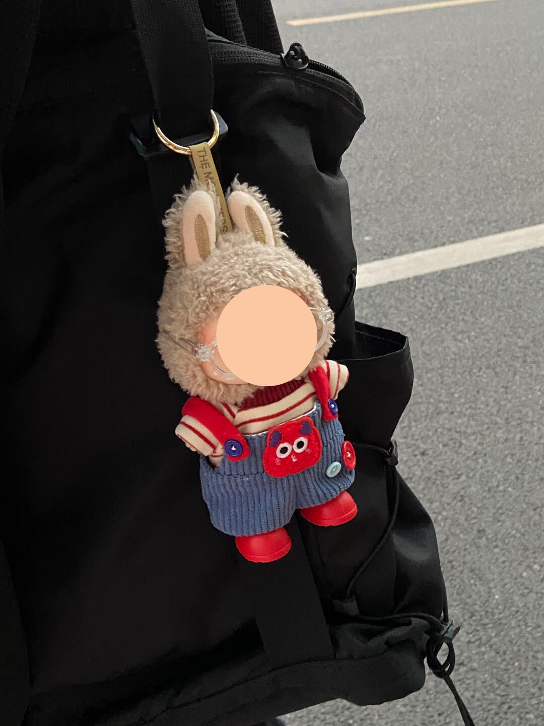 Labubo Outfits Red Monster Set Corduroy overalls Labubo Outfit Keychain Labubo Clothing