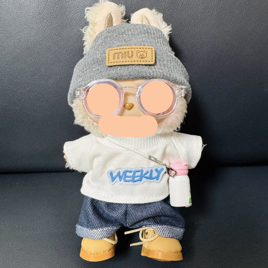 Clothes Labubo Shirt Jeans With Bottle Keychain Labubo Clothing Macaron Clothes for Labubo