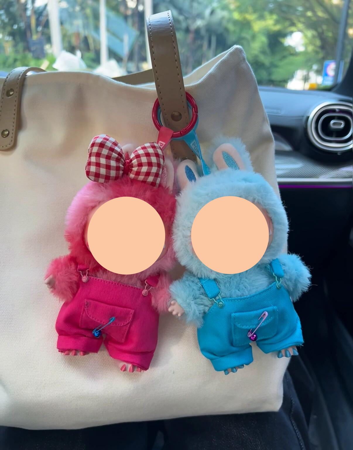 Blue Overalls + Hairbow Labubo Clothes Keychain Labubo Clothing Labubo Keychain Labubo Clothing