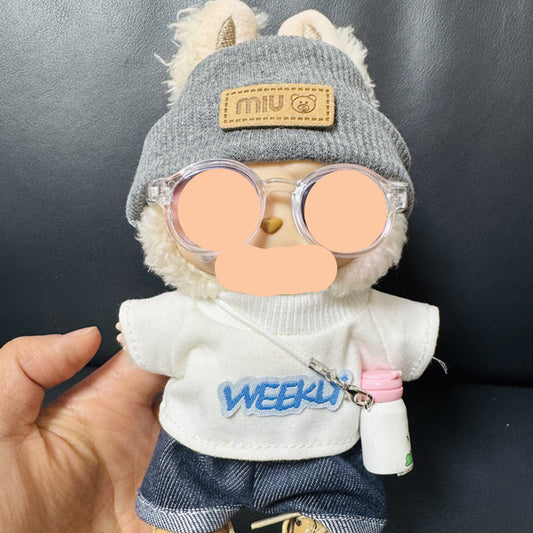 Clothes Labubo Shirt + Jeans With Bottle Keychain Labubo Clothing Macaron Clothes for Labubo