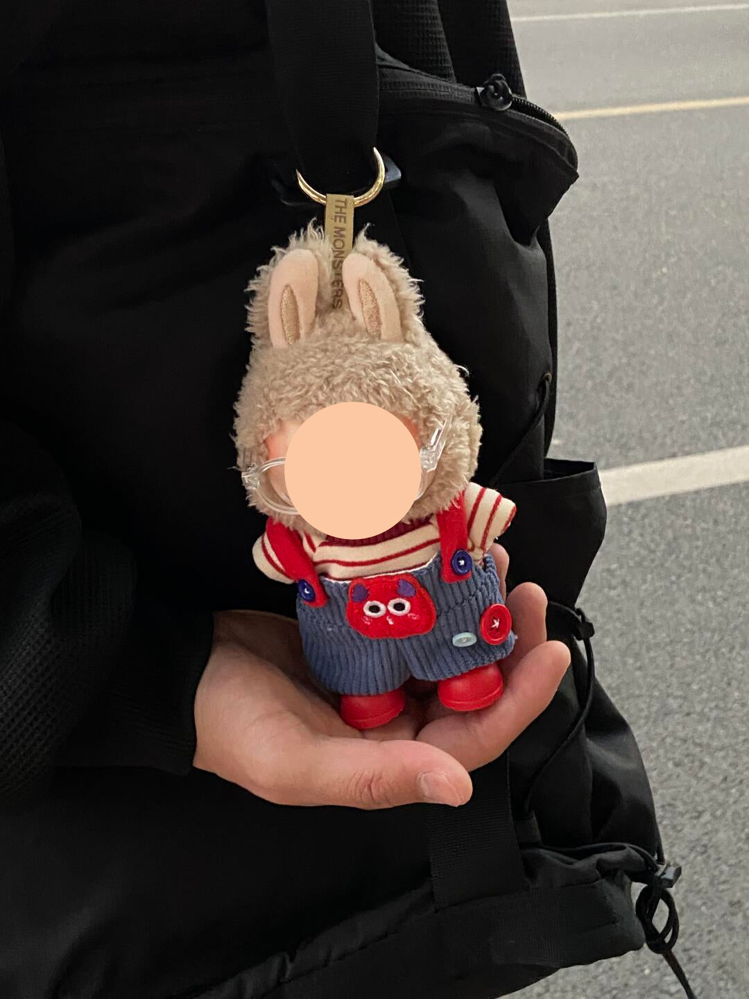 Labubo Outfits Red Monster Set Corduroy overalls Labubo Outfit Keychain Labubo Clothing