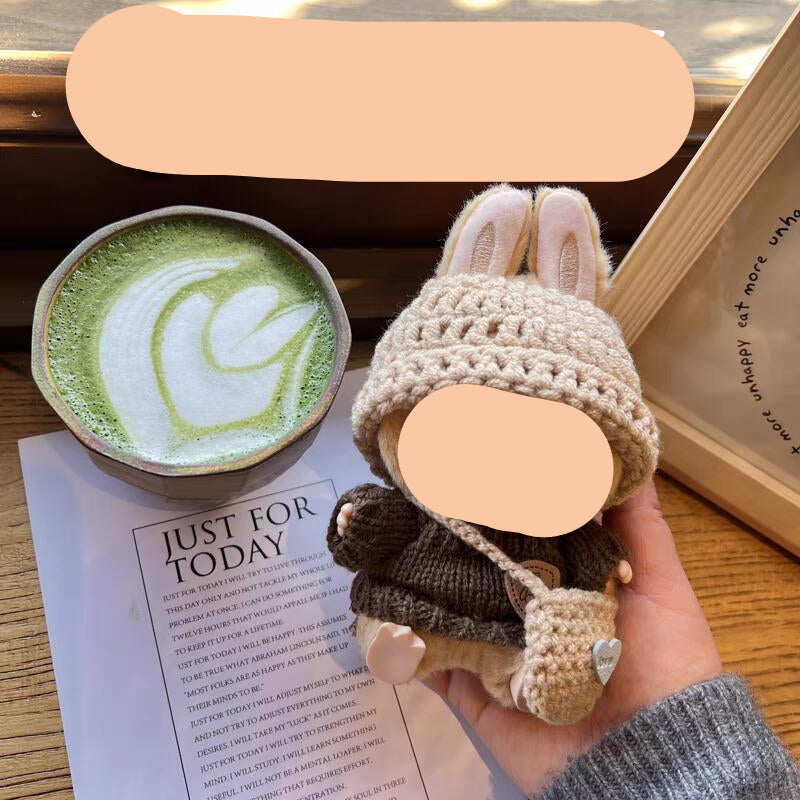 Labubo Outfits Crochet Set + Sweater Accessories Fashion Labubo Outfit Keychain Labubo Clothing