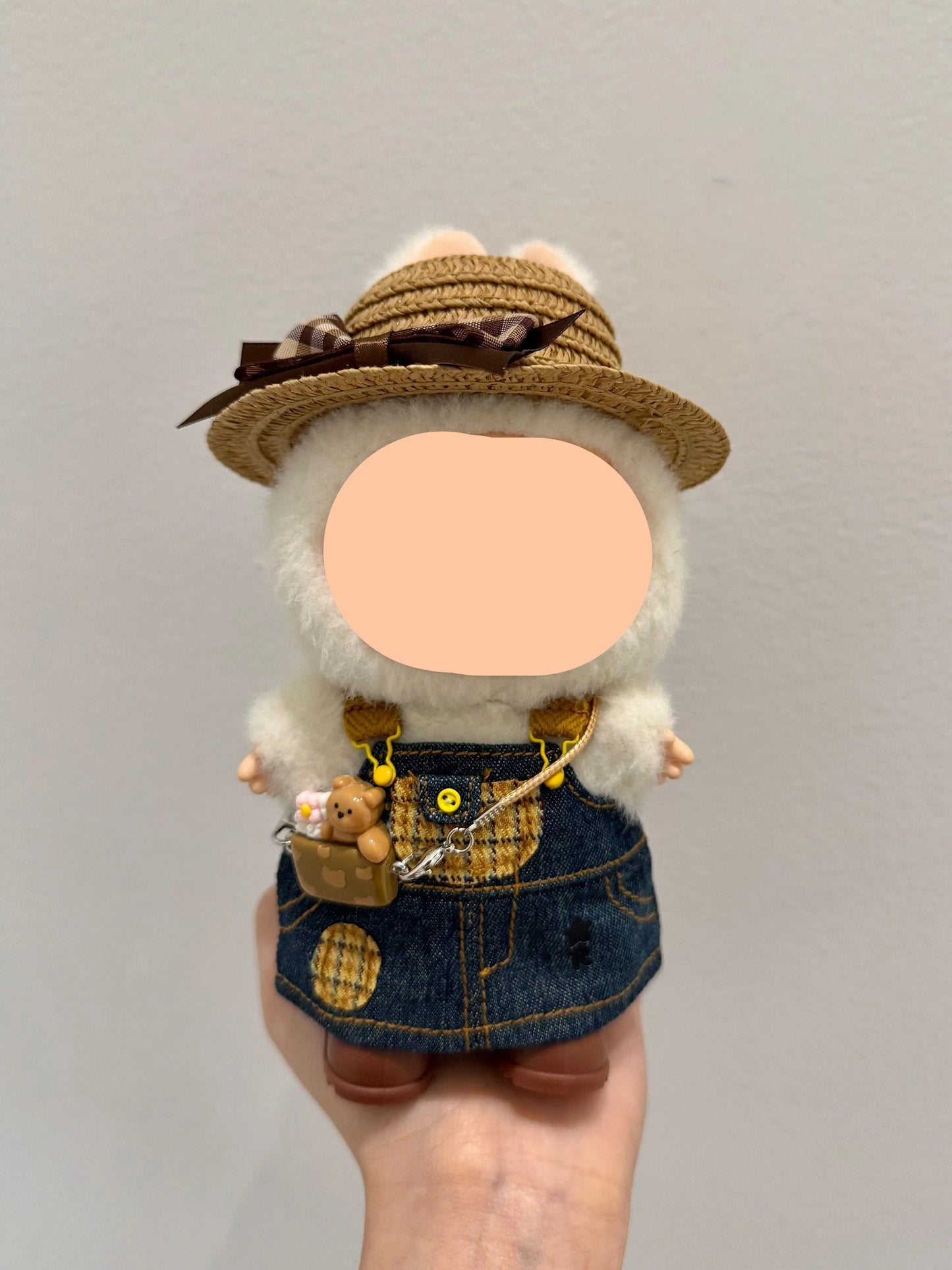 Labubo Have A Seat Clothes Denim overalls skirt Clothes Labubo Keychain Labubo Clothing