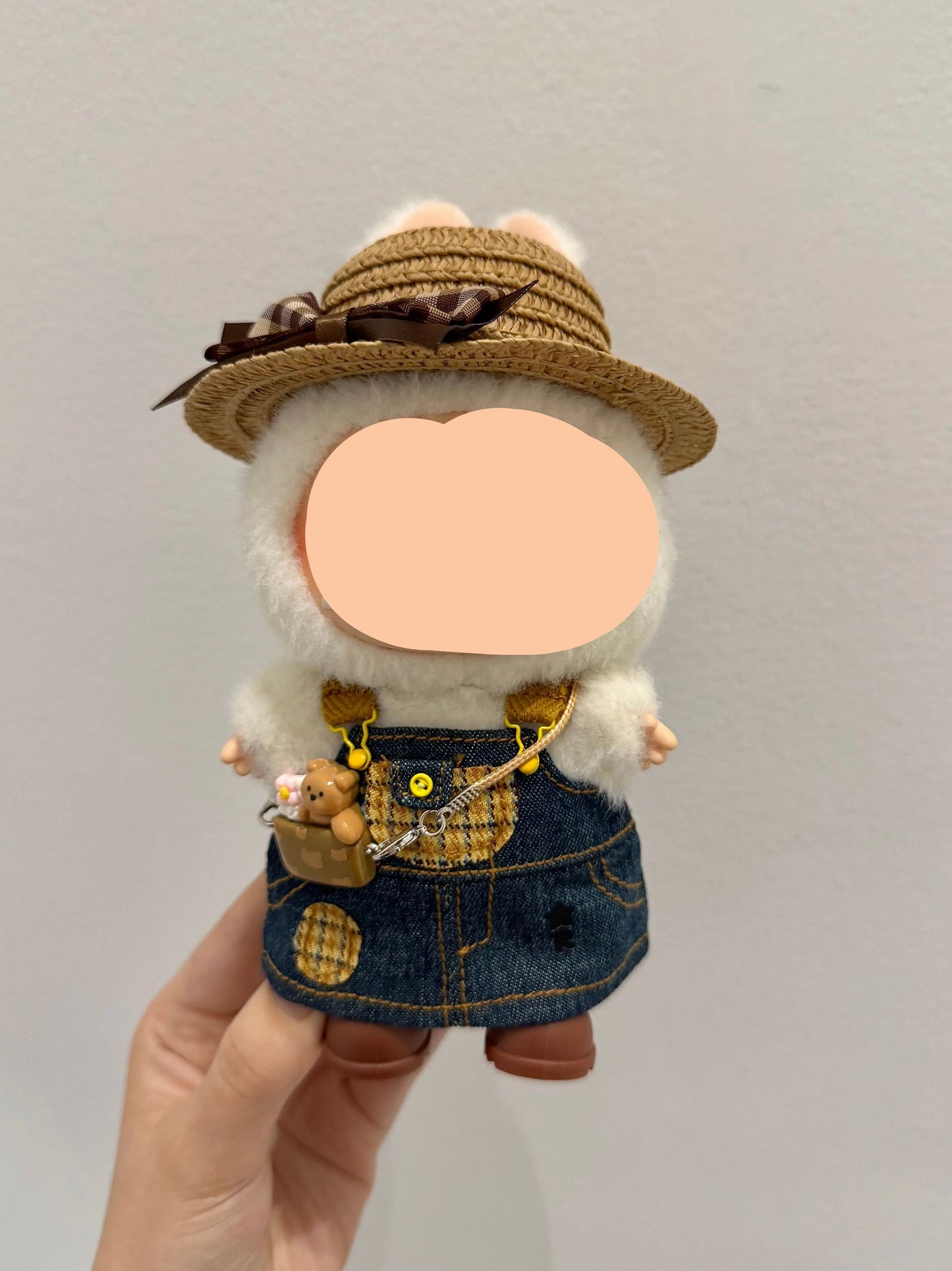 Labubo Have A Seat Clothes Denim overalls skirt Clothes Labubo Keychain Labubo Clothing