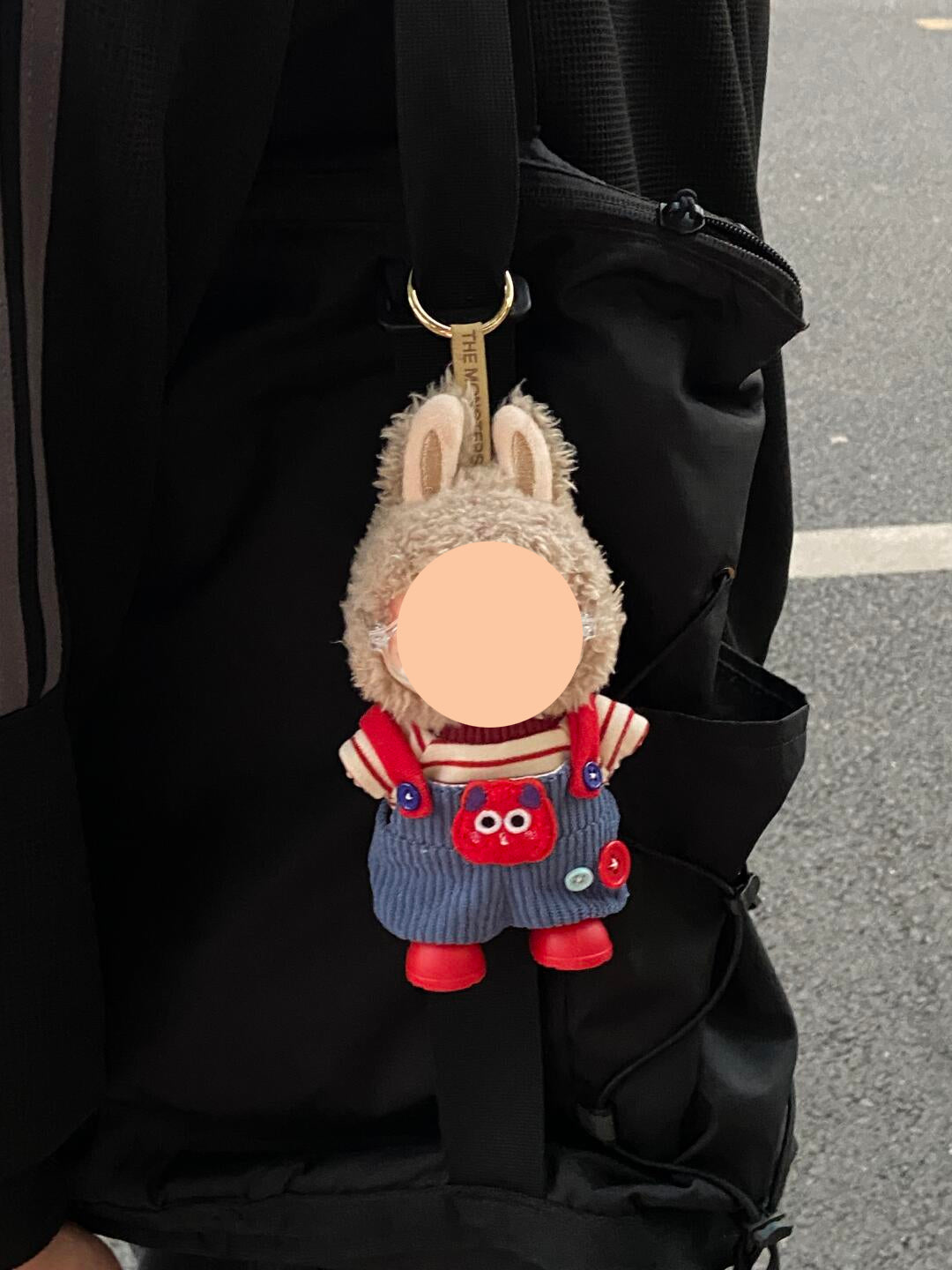 Labubo Outfits Red Monster Set Corduroy overalls Labubo Outfit Keychain Labubo Clothing