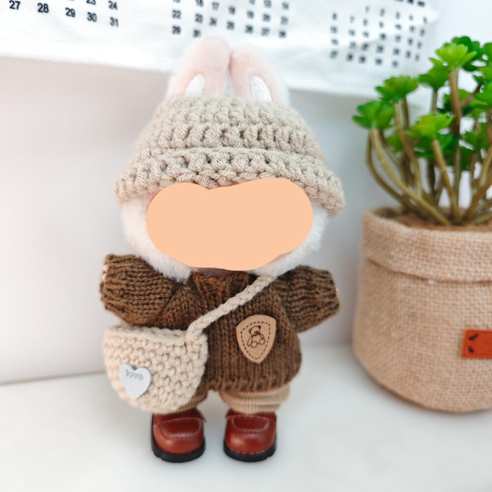 Labubo Outfits Crochet Set + Sweater Accessories Fashion Labubo Outfit Keychain Labubo Clothing