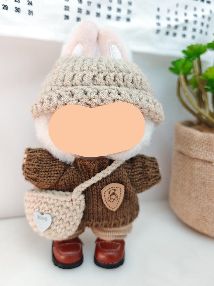 Labubo Outfits Crochet Set + Sweater Accessories Fashion Labubo Outfit Keychain Labubo Clothing