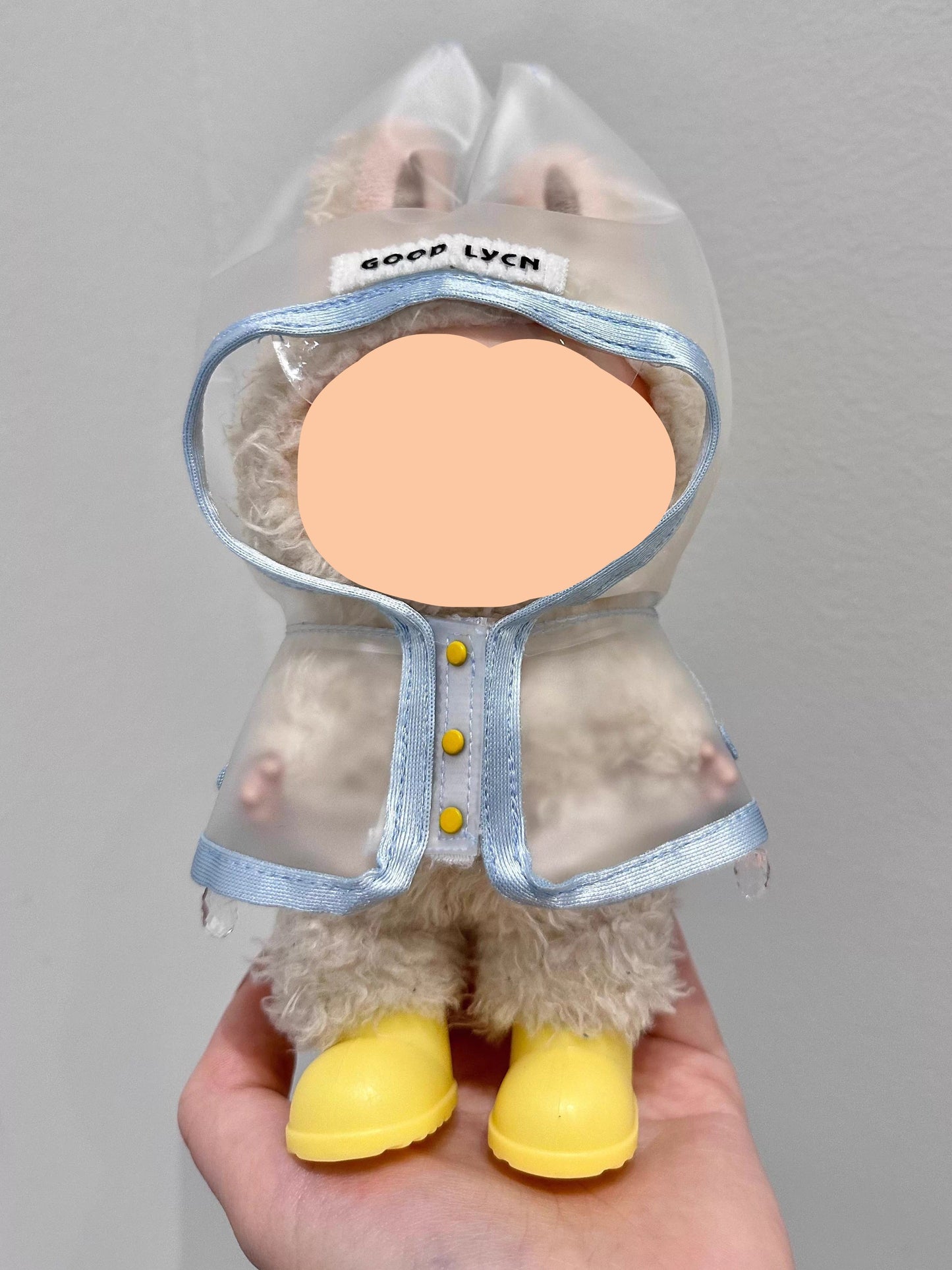 Raincoat + yellow rain boots Keychain Labubo Clothes Labubo Clothing Macaron Clothes for Labubo