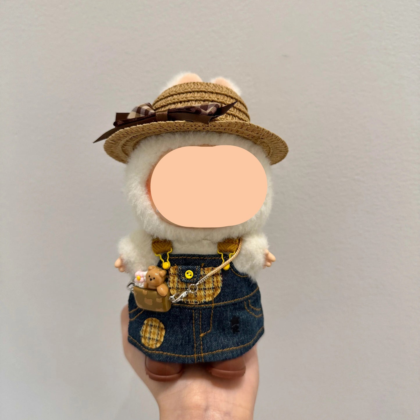 Labubo Have A Seat Clothes Denim overalls skirt Clothes Labubo Keychain Labubo Clothing
