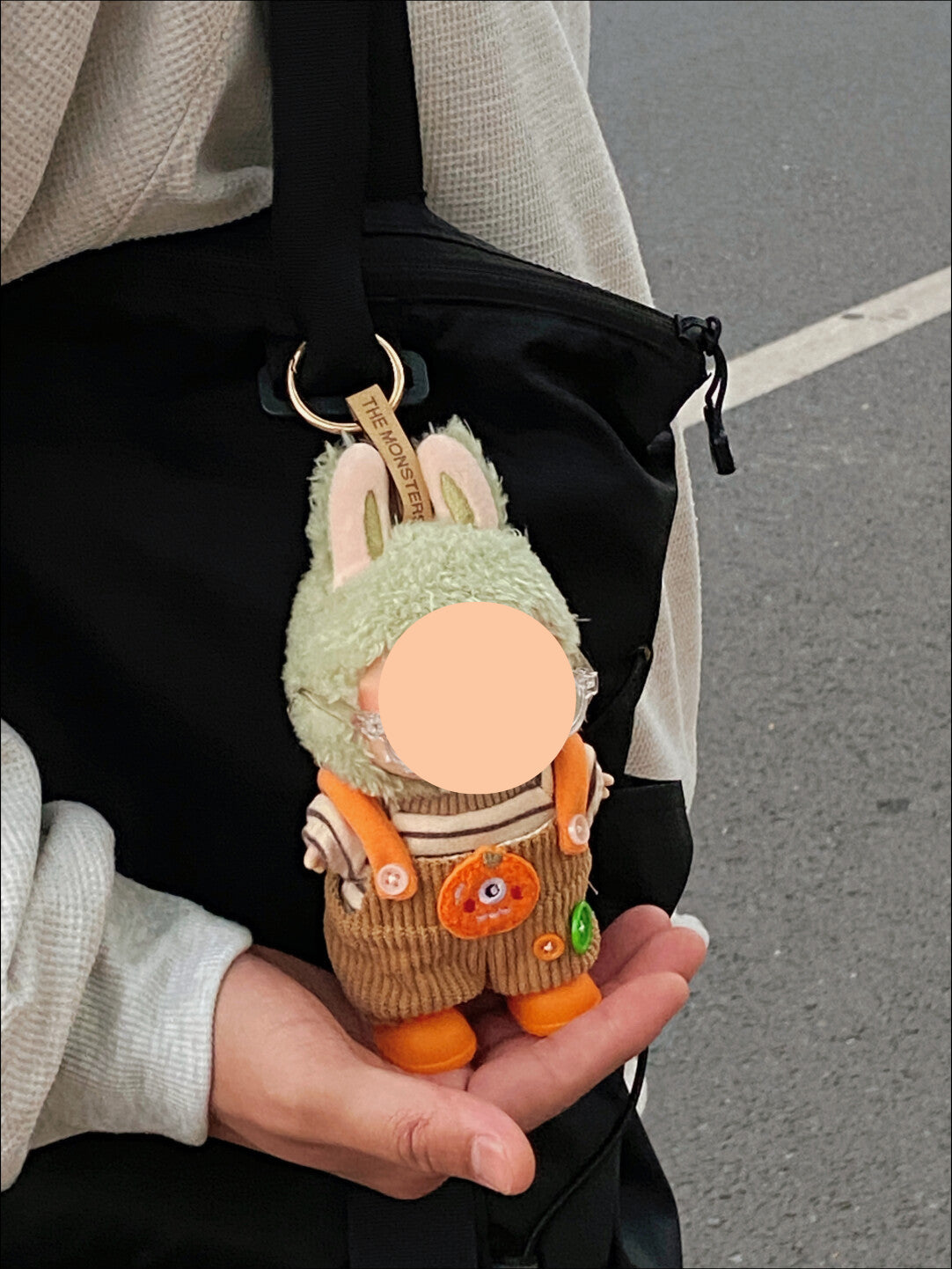 Labubo Outfits Pink Monster Set Corduroy overalls Labubo Outfit Keychain Labubo Clothing