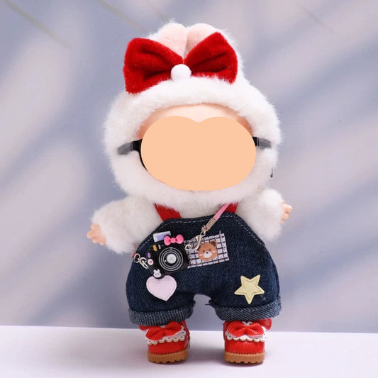Labubo Outfits Denim Overalls Accessories Fashion Labubo Outfit Keychain Labubo Clothing