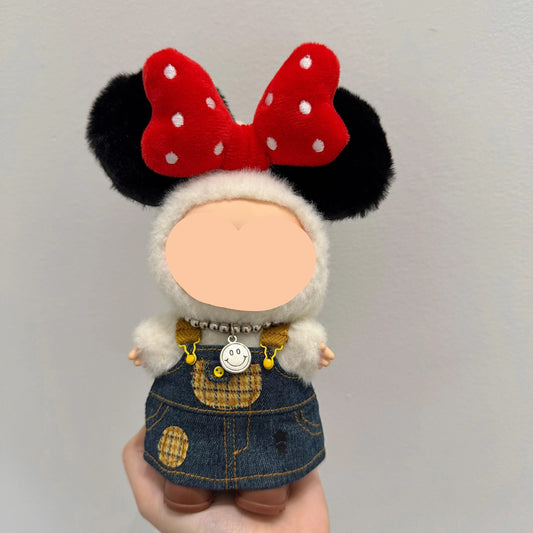 Labubo Have A Seat Clothes Clothes Labubo Denim overalls skirt Keychain Labubo Clothing