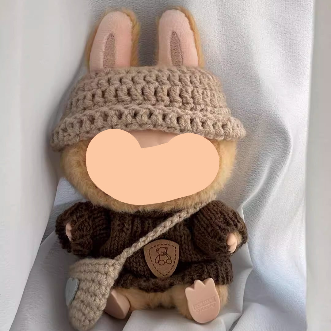 Labubo Outfits Crochet Set + Sweater Accessories Fashion Labubo Outfit Keychain Labubo Clothing
