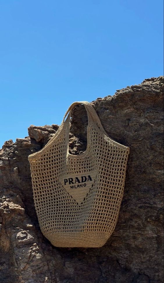 luxury Raffia Tote Bag-Khaki