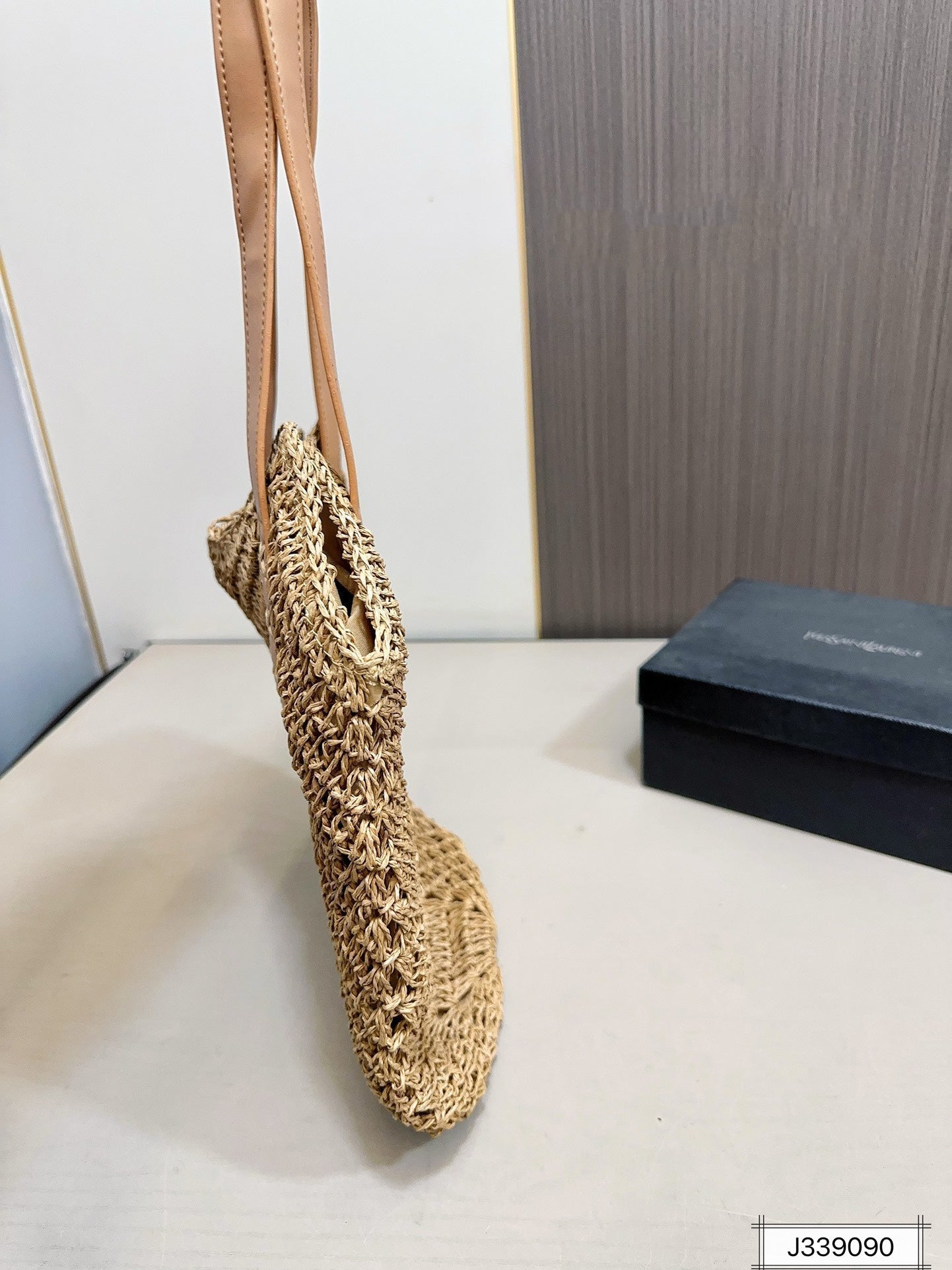 luxury SAINT LAURENT Vacation Casual Raffia Woven Tote Bag 35x32cm