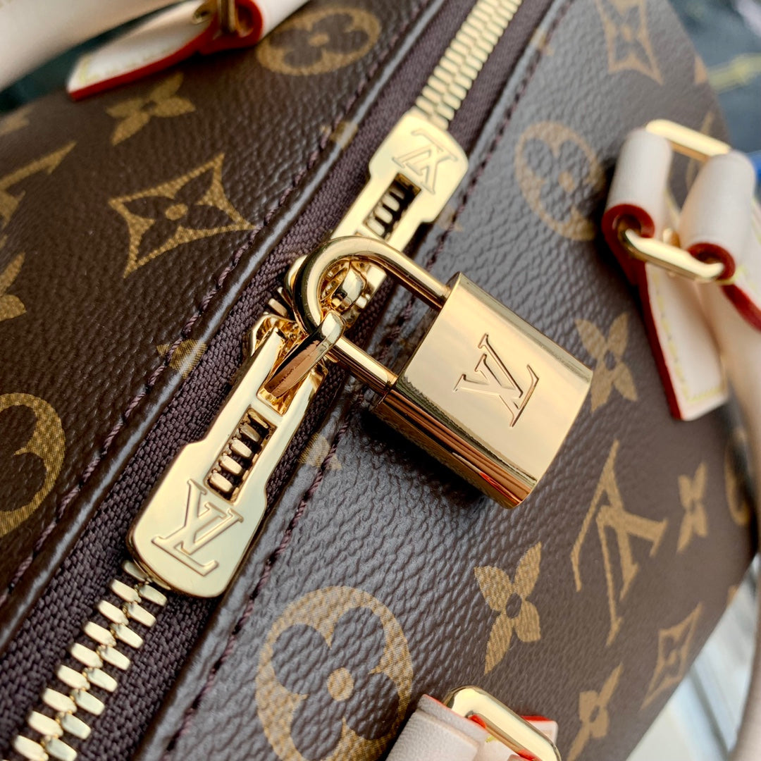 Luxury Speedy Bandouli¨¨re 20 Monogram Beige Strap - 20.5 x 13.5 x 12.0 cm
