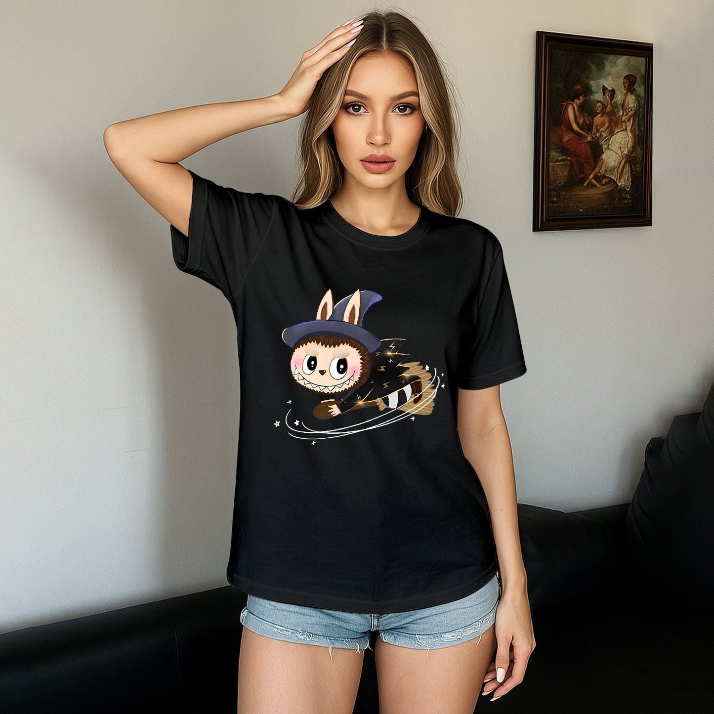 Broom jazda labubu The Monsters Crew Neck krótki rękaw