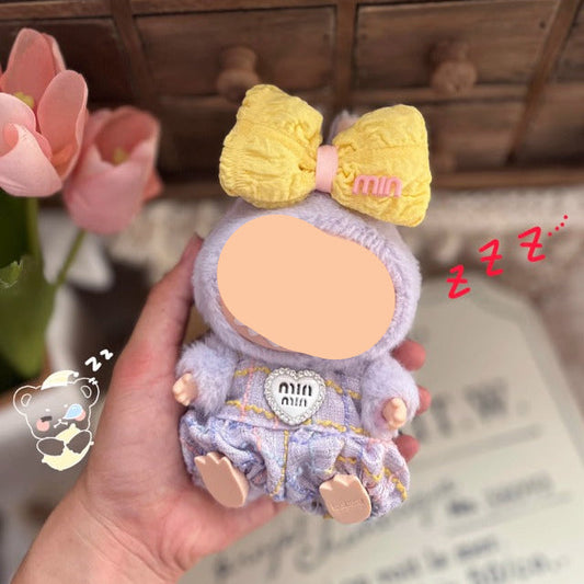 Clothes Labubo Purple Bodysuit With Hairbow Keychain Labubo Clothing Macaron Clothes for Labubo