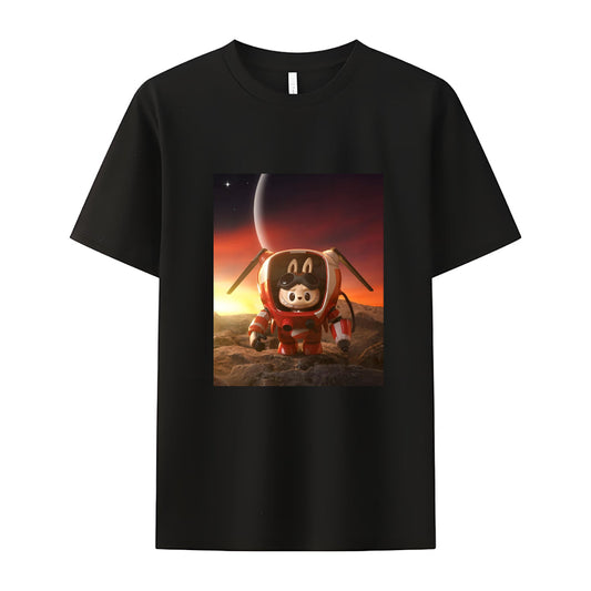 Space Mission Labubu Das Monster Crew Neck T-Shirt für Labubu-Liebhaber