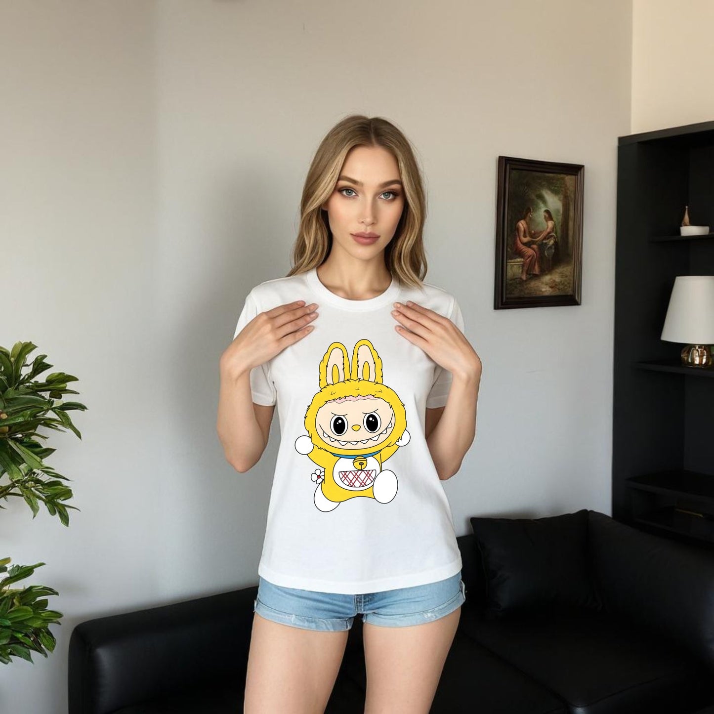Labubu kao majica Doraemon The Monsters Crew za vrat za ljubavnika Labubu