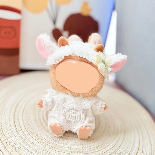 Spring Labubo Clothes White Lamb Bodysuit Girl Labubo Outfits Keychain Labubo Clothing