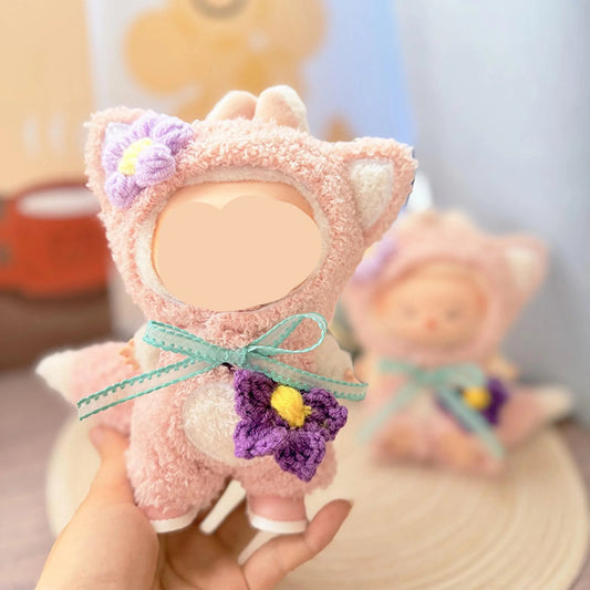 Cos Labubo Clothes Pink Fox Suit Labubo Outfits Keychain Labubo Clothing