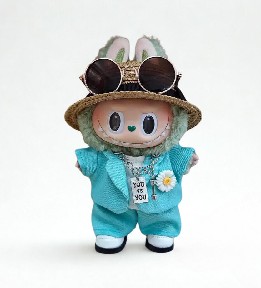 Labubu Light Blue Gentleman Fashion Fashion - Colección inspirada en G -Dragon (7 elementos)