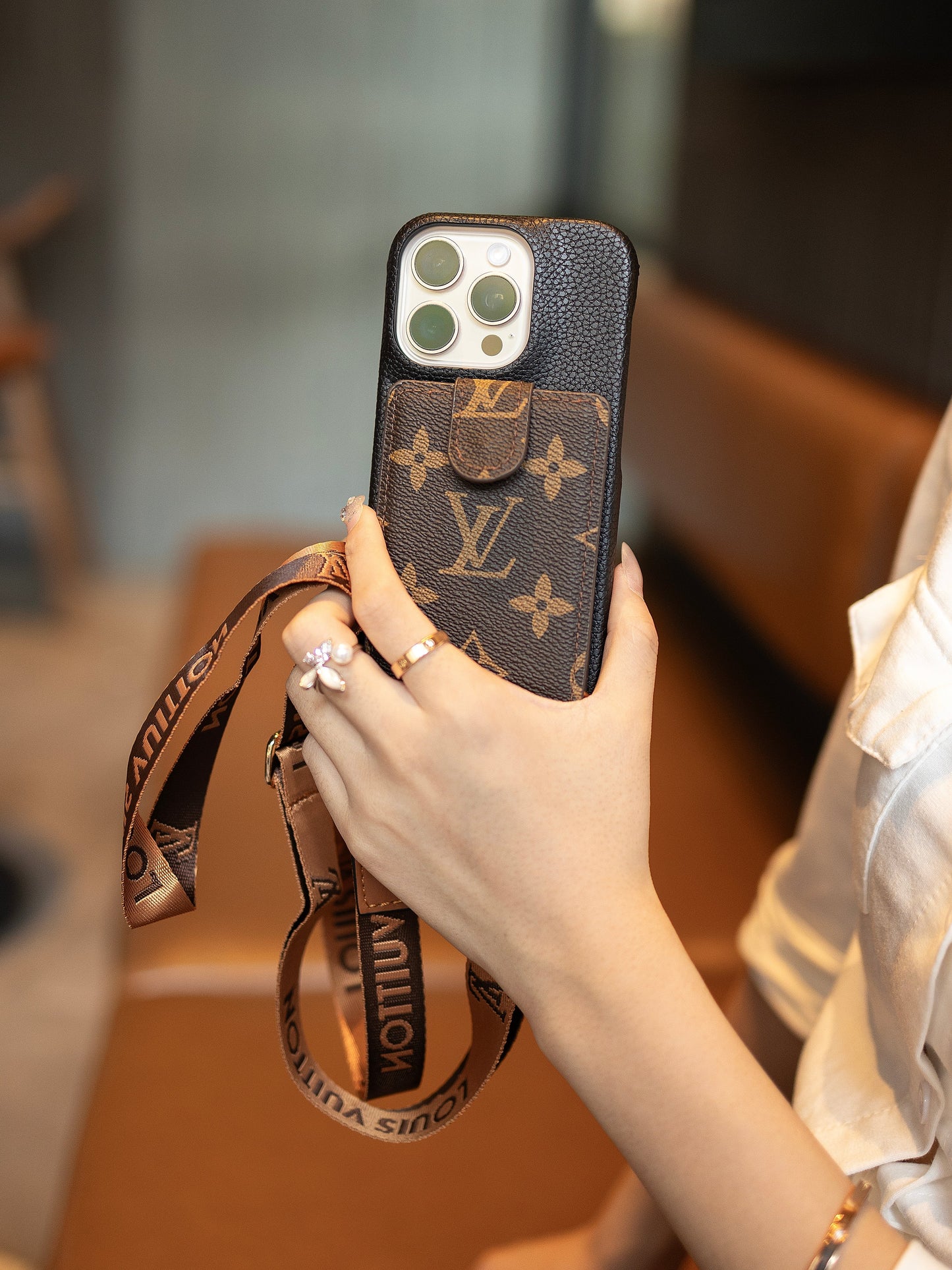 2025new arrivalAdvanced leather iPhone Case With Card Wallet And Strap