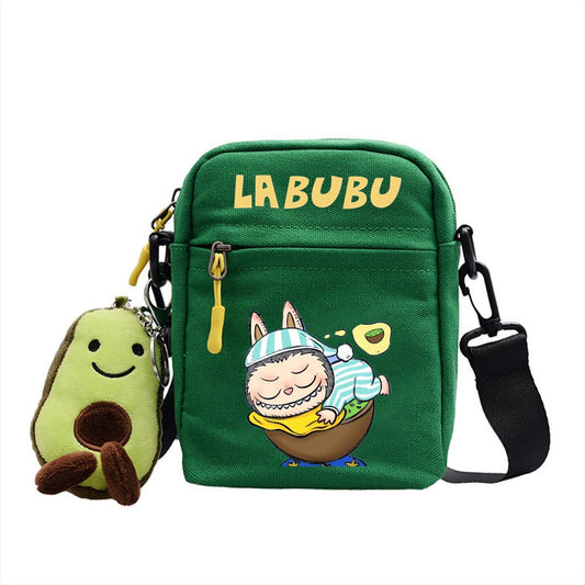 Adorable Labubu Canvas Crossbody Tote Bag