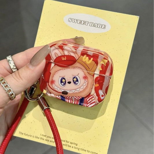 LABUBU Red Cartoon AirPods Case