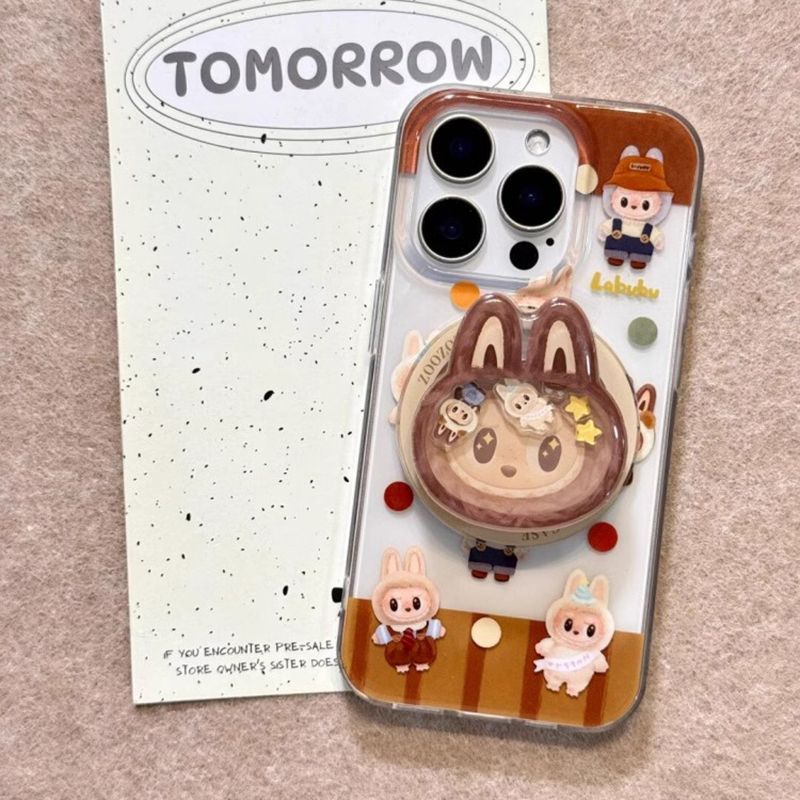 Monsters Adorable Labubu - Themed Phone Case with Detachable Stand