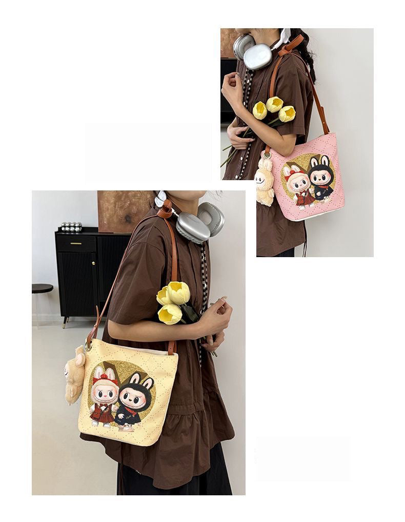 Labubu Canvas Bucket Bag – Stylish & Practical