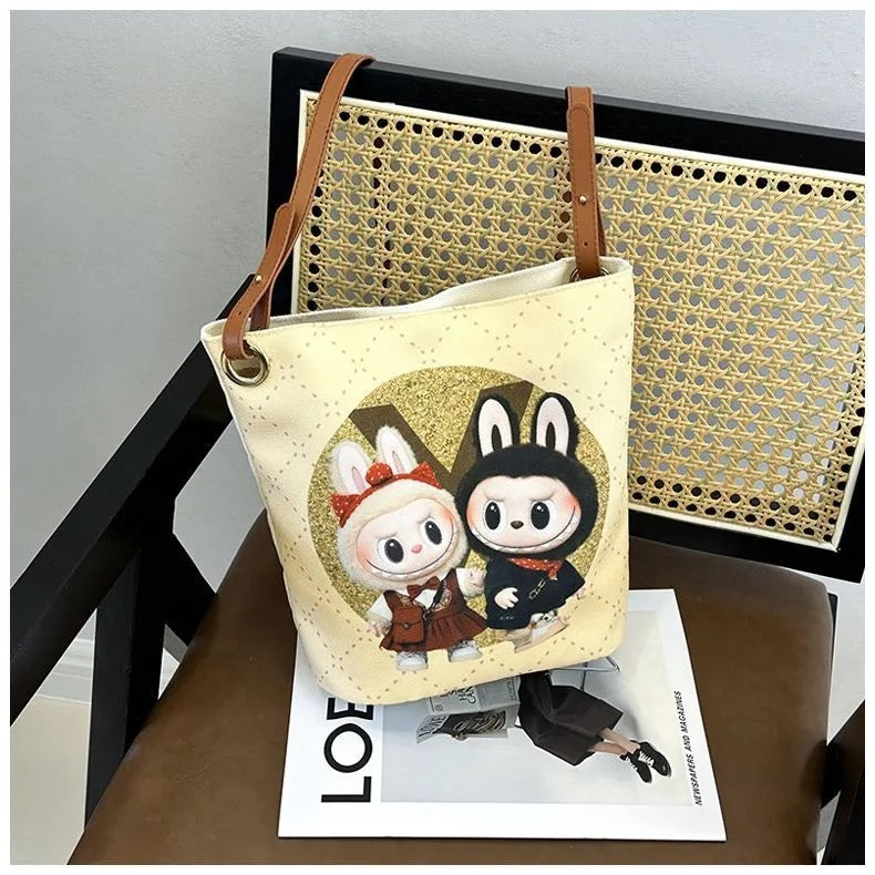 Labubu Canvas Bucket Bag – Stylish & Practical