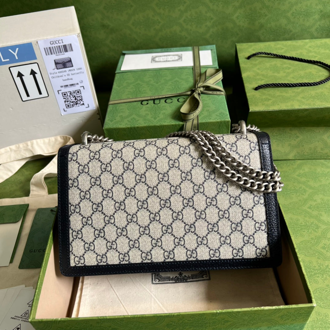 luxury Dionysus GG Supreme Beige and Blue - 28x18x9cm