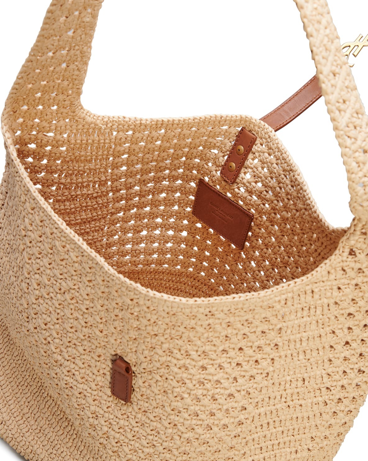 SAINT LAURENT Hobo luxury Shoulder Bag in Raffia