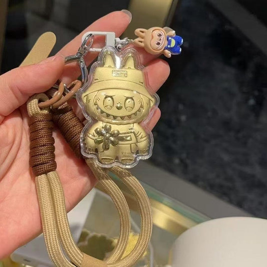 Charms Keychain Gold Mini Labubu