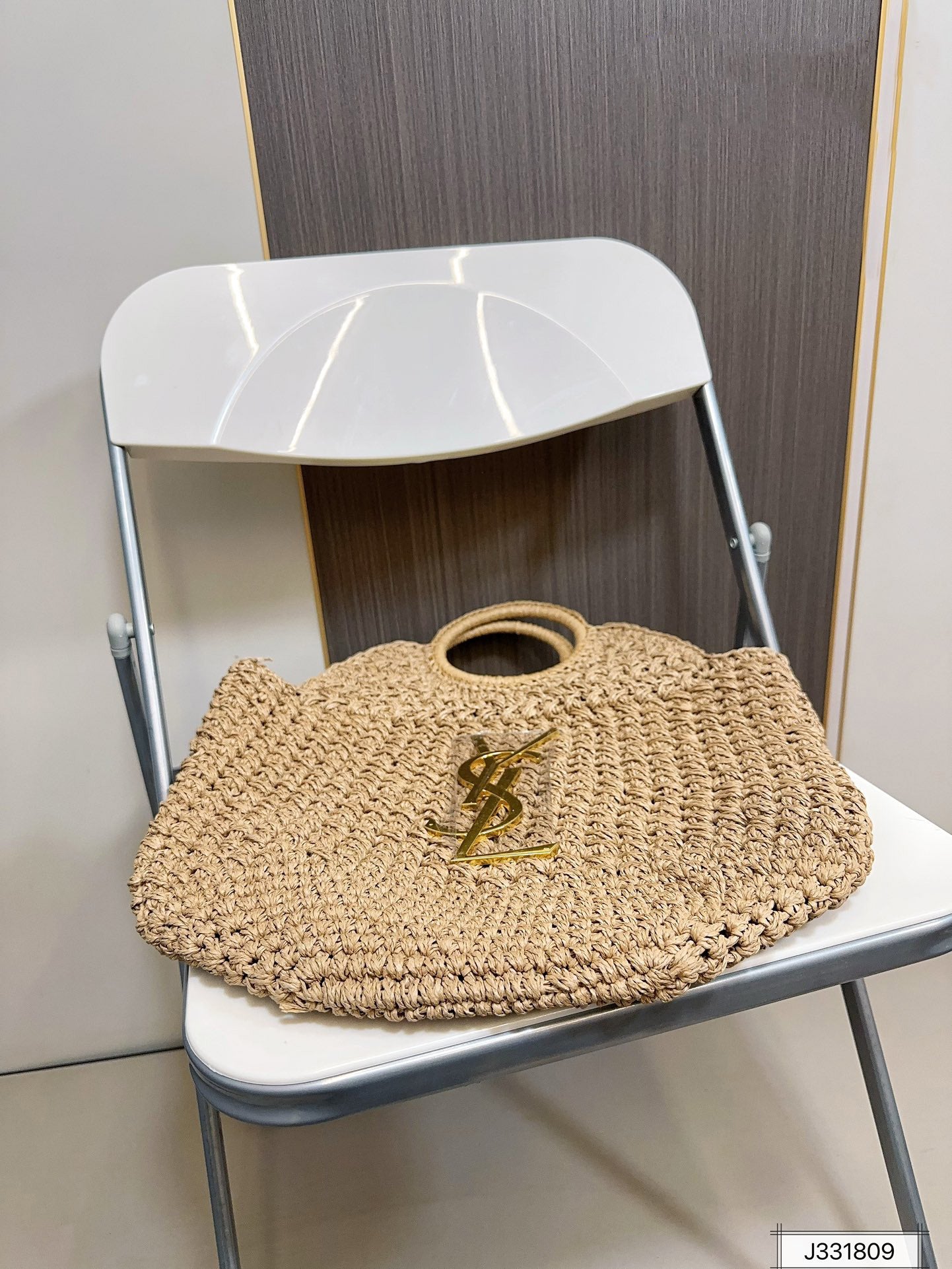 luxury SAINT LAURENT Summer Raffia Tote Bag 41x37cm