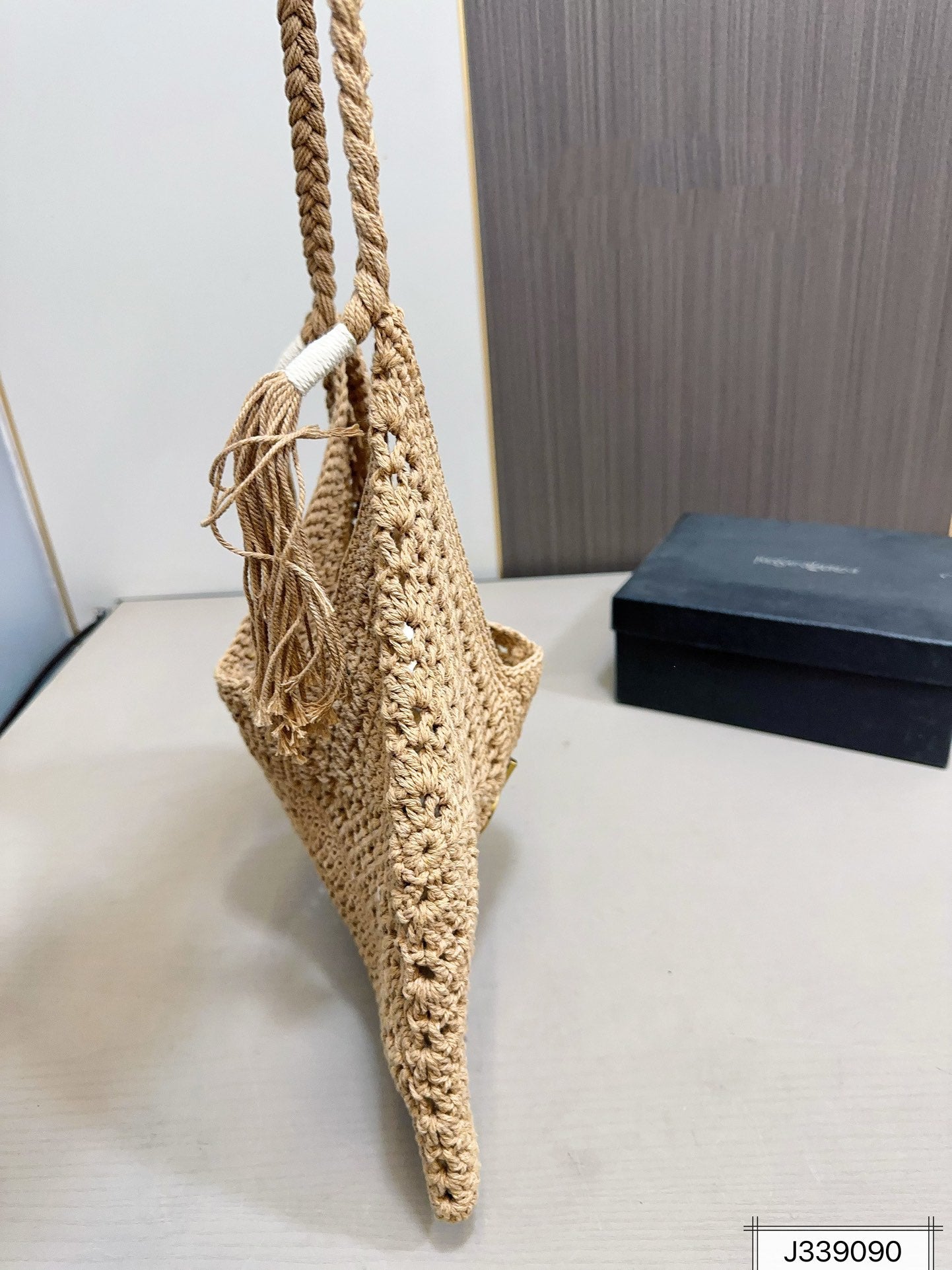 SAINT LAURENT luxury Raffia Tote Bag Beach Casual 37x22cm