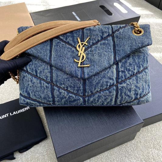 luxury Puffer Denim Bag - 29¡Á17¡Á11cm