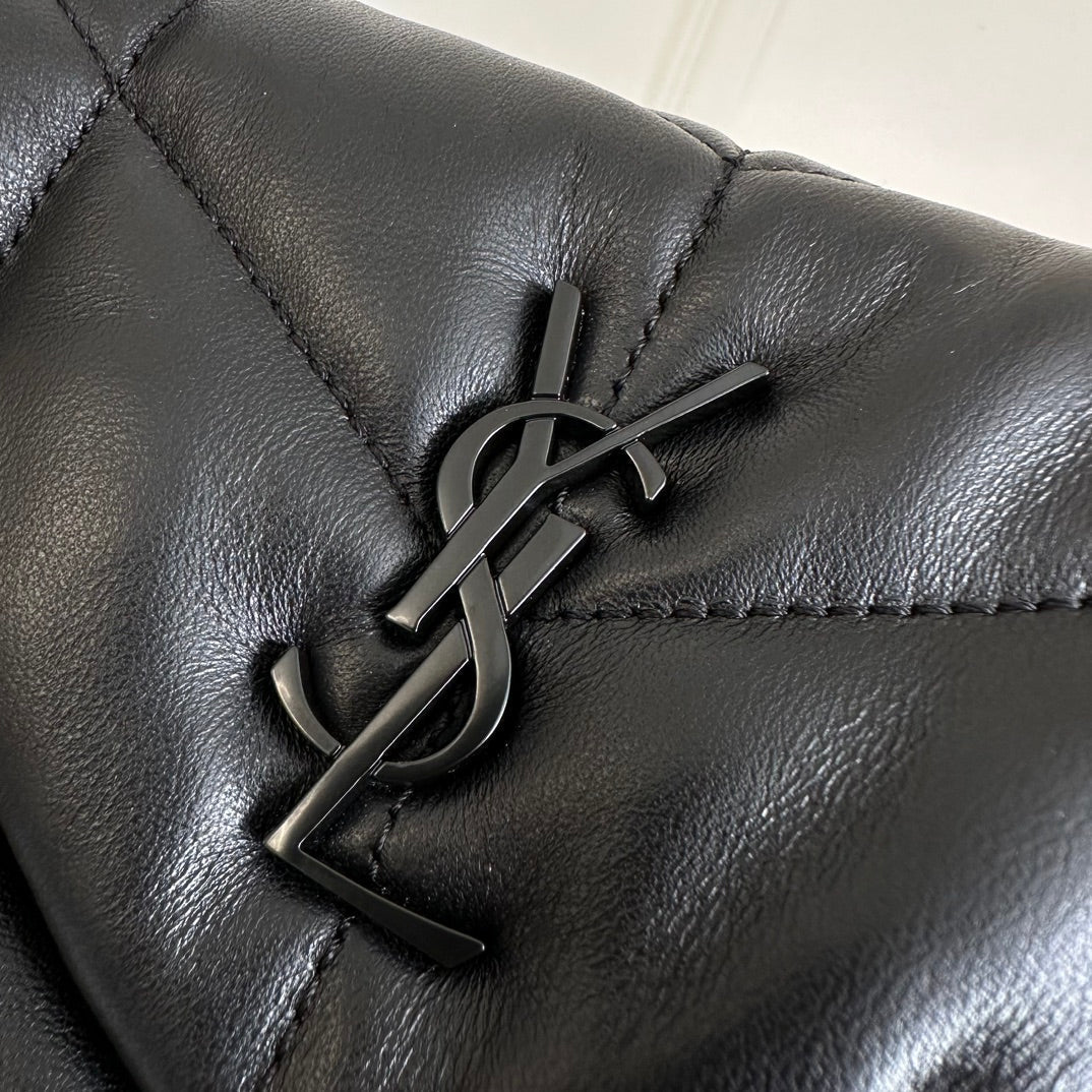 luxury  Loulou Puffer Toy Bag In Quilted Lambskin Black Size 23x15.5x8.5