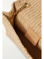 luxury SAINT LAURENT Kate medium raffia shoulder Bag