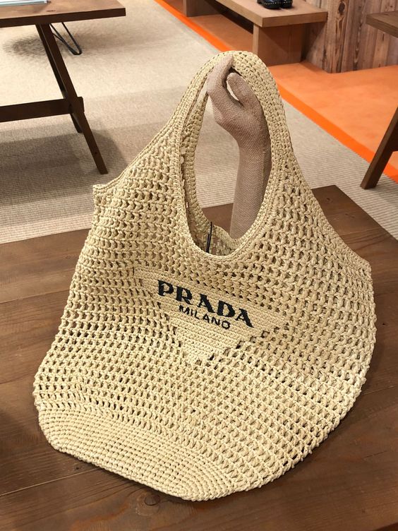luxury Raffia Tote Bag-Khaki