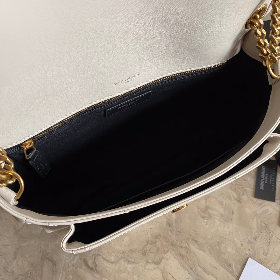luxury Niki Medium Chain Bag In Lambskin Blanc Vintage - 28 X 20 X 8,5 CM