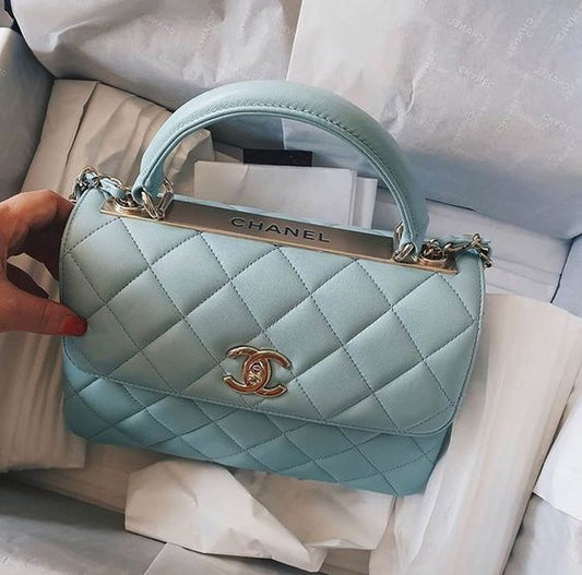 luxury Trendy CC Flap Bags-Blue